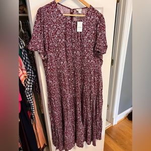 NWT J. Crew dress with flounce hem and cap sleeves (size 3X)